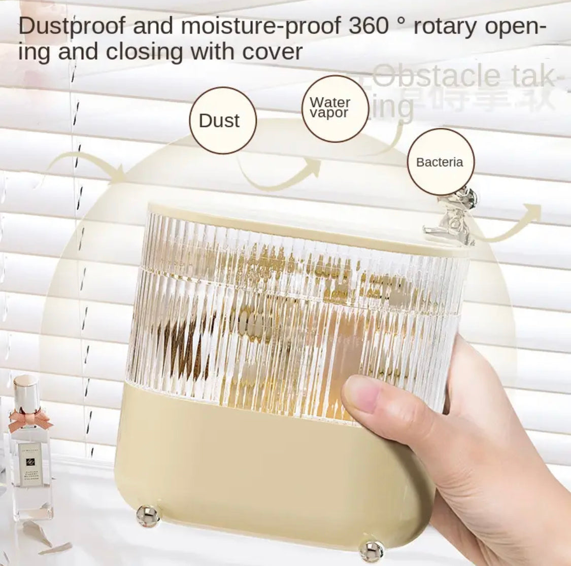 Multi-layered Dustproof Makeup Organizer, Rotating Cosmetic Desktop Storage Box, Luxury Transparent Jewellery Cosmetic Box Multi-layered Dustproof Makeup Organizer, Rotating Cosmetic Desktop Storage Box, Luxury Transparent Jewellery Cosmetic Box